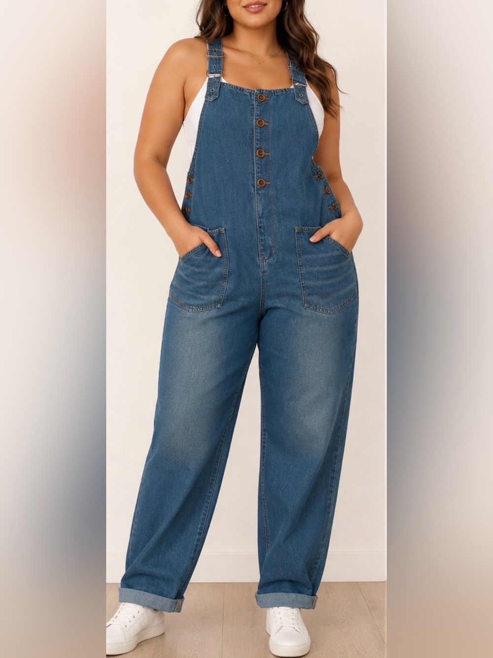 Classic Blue Denim Women's Overalls Jeans M